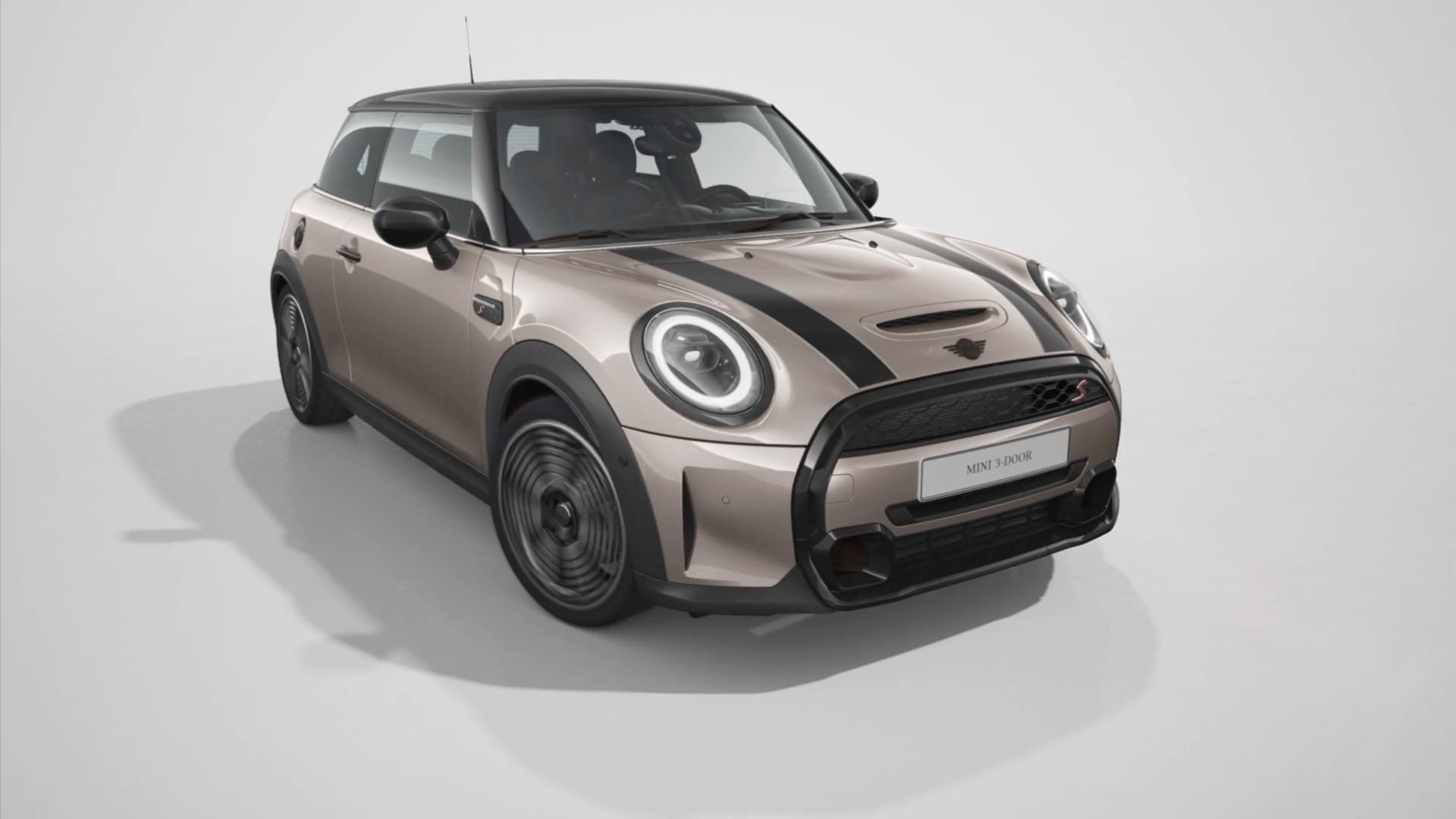 Trīsdurvju MINI Hatch – priekšpuses skats – Grey un Black krāsa