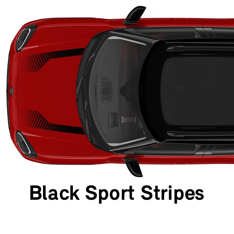 MINI motora pārsega svītras: Black Sport Stripes