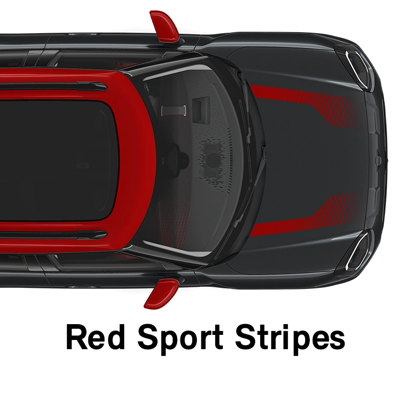 MINI motora pārsega svītras: Red Sport Stripes
