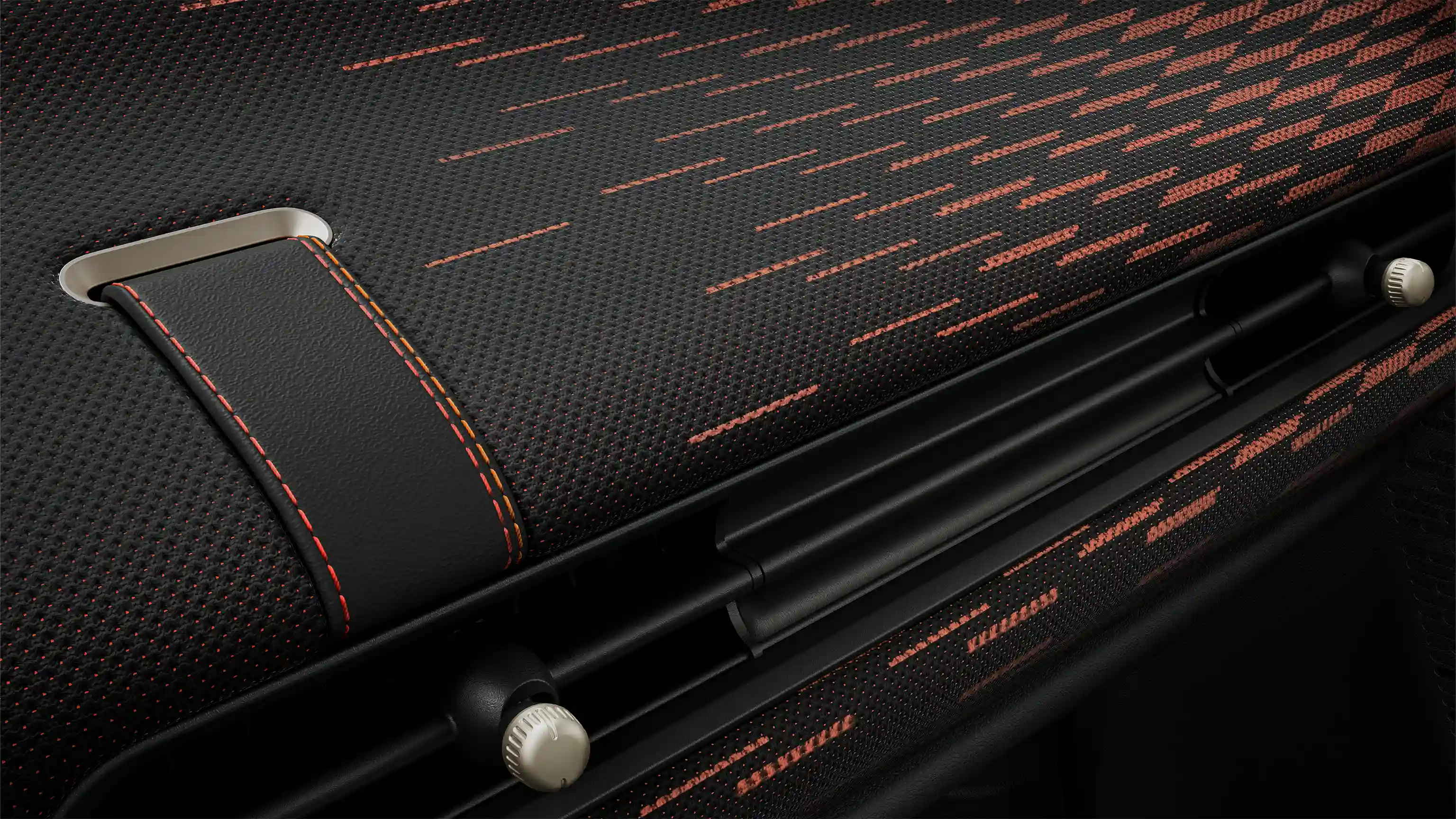 MINI Cooper JCW Style priekšējais panelis sarkanā un melnā krāsā