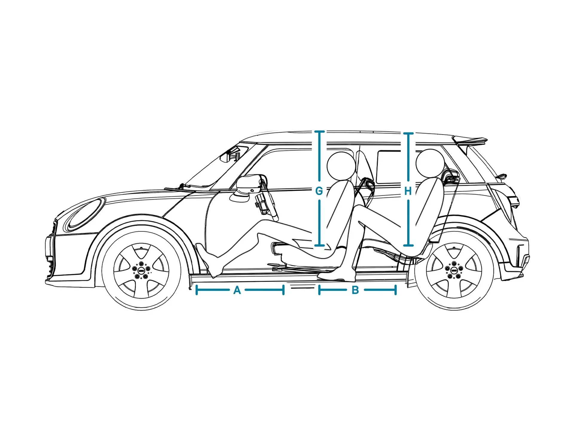 Trīsdurvju MINI Cooper – izmēri, salons, sāni