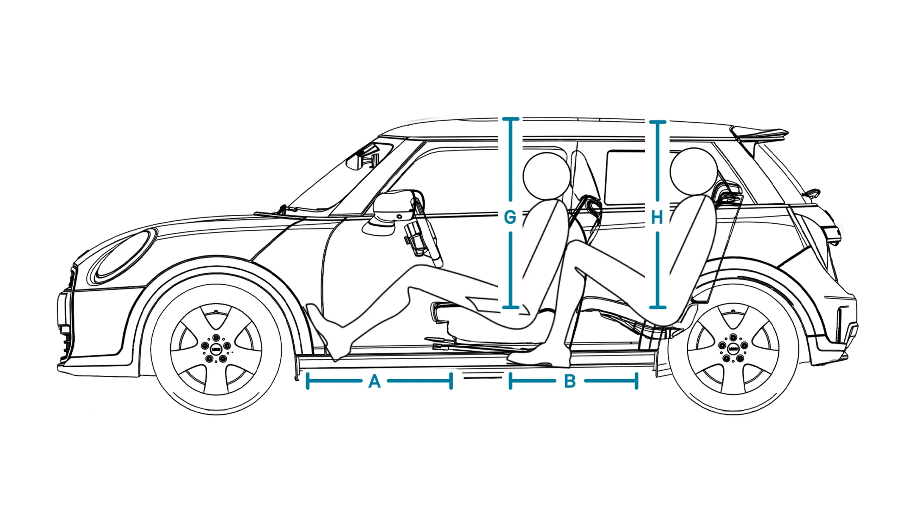 Trīsdurvju MINI Cooper – izmēri, salons, sāni