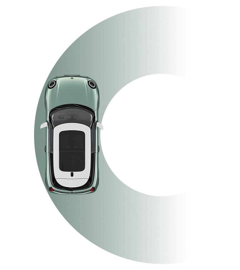 Trīsdurvju MINI Cooper – apgriešanās rādiuss