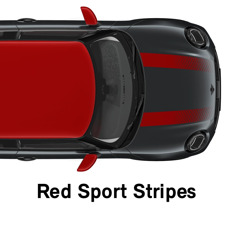  MINI – aprīkojums – jcw stils, sarkanas sporta svītras