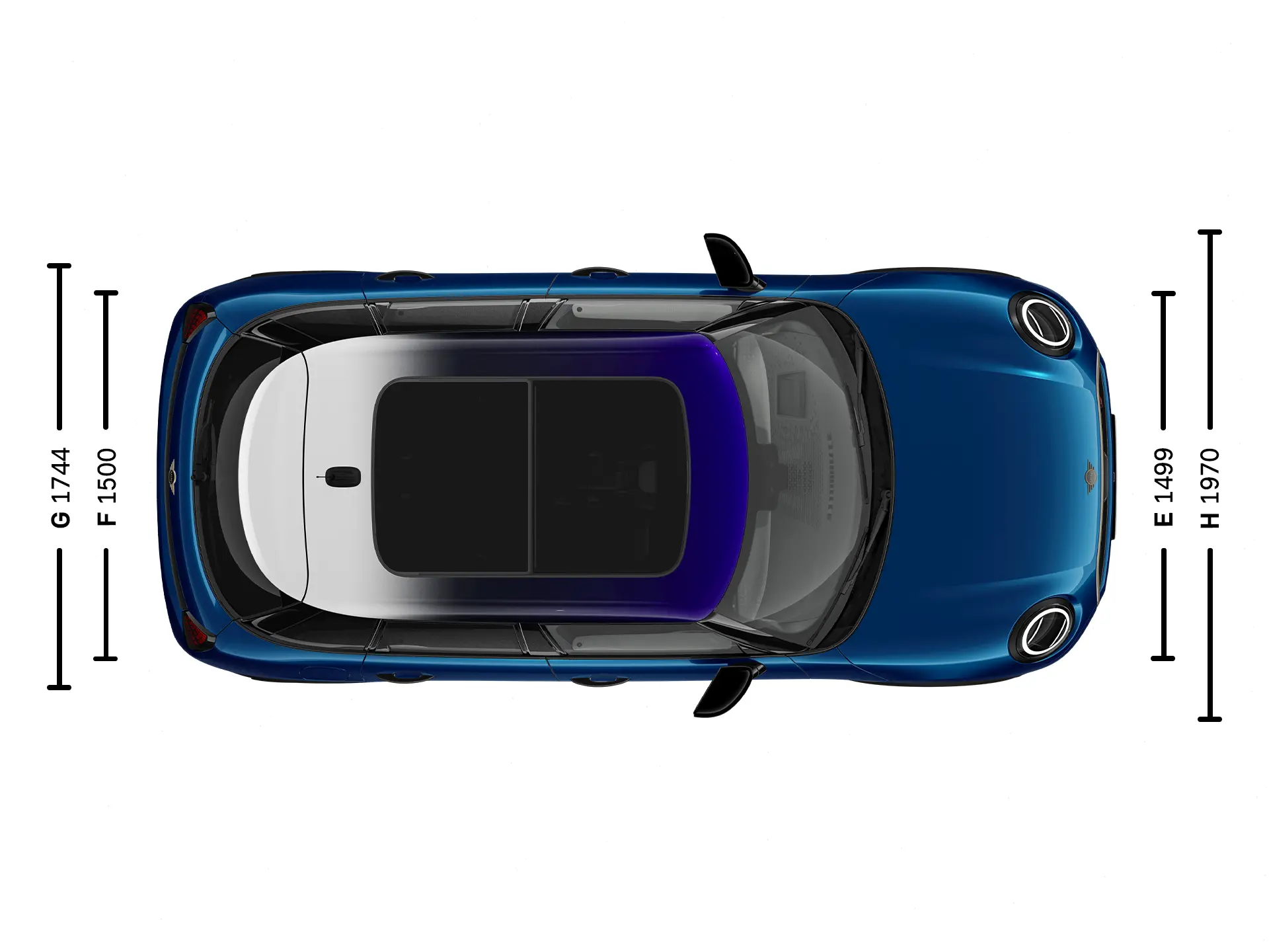 Piecdurvju MINI Cooper – izmēri, augšdaļa