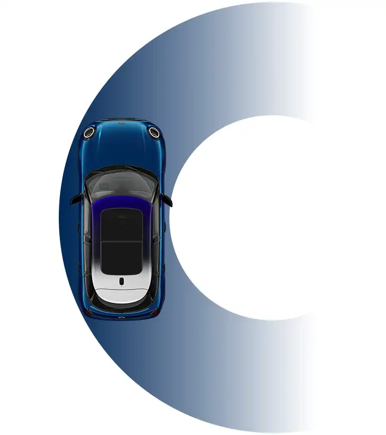 Piecdurvju MINI Cooper – apgriešanās rādiuss