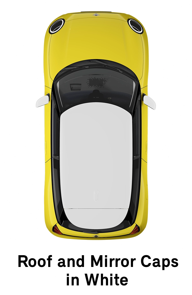 MINI jumts: Jumts un spoguļu korpusi baltā krāsā