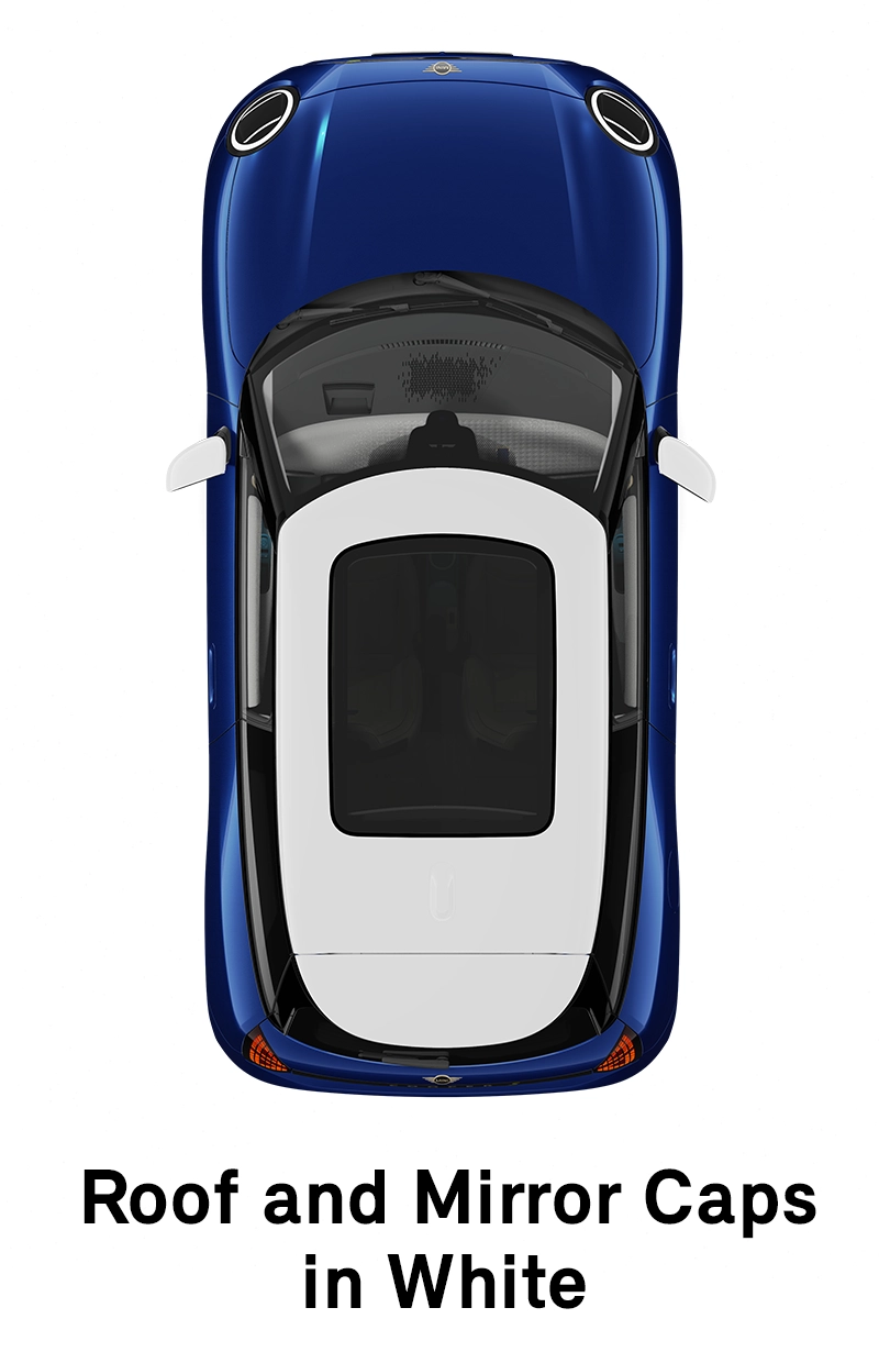 MINI jumts: Jumts un spoguļu korpusi baltā krāsā