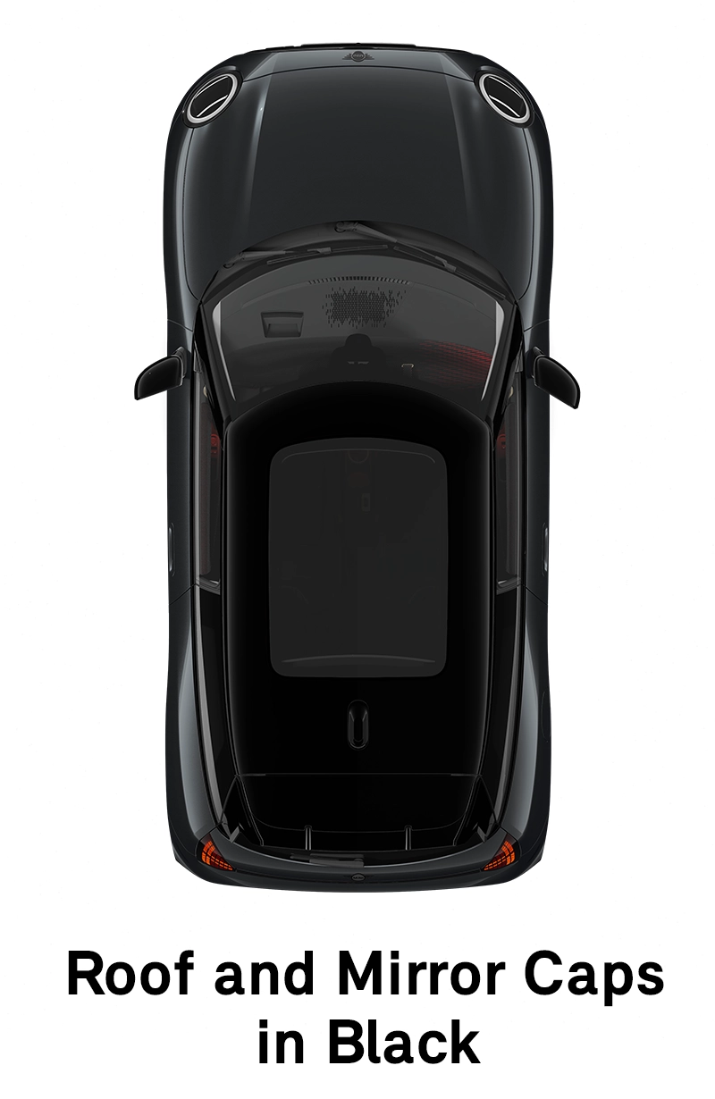 MINI jumts: Jumts un spoguļu korpusi melnā krāsā