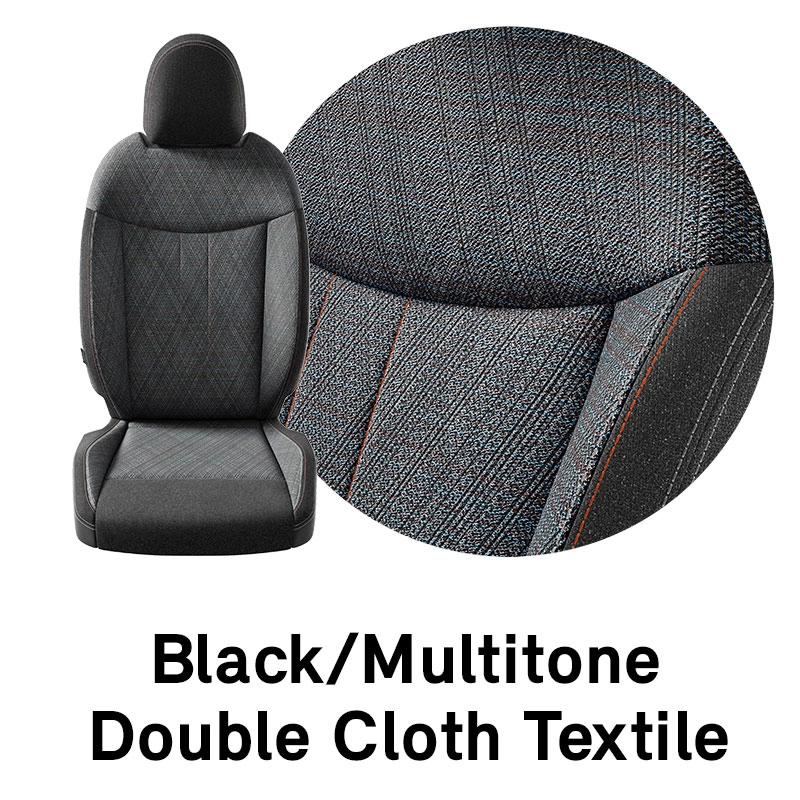 MINI salona apdare: Melnā Multitone Double Cloth tekstila