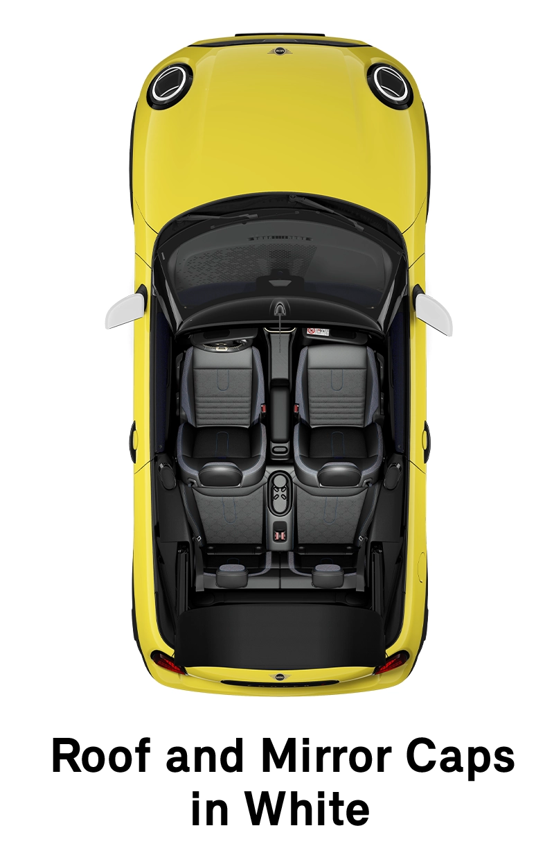 MINI jumts: Jumts un spoguļu korpusi baltā krāsā