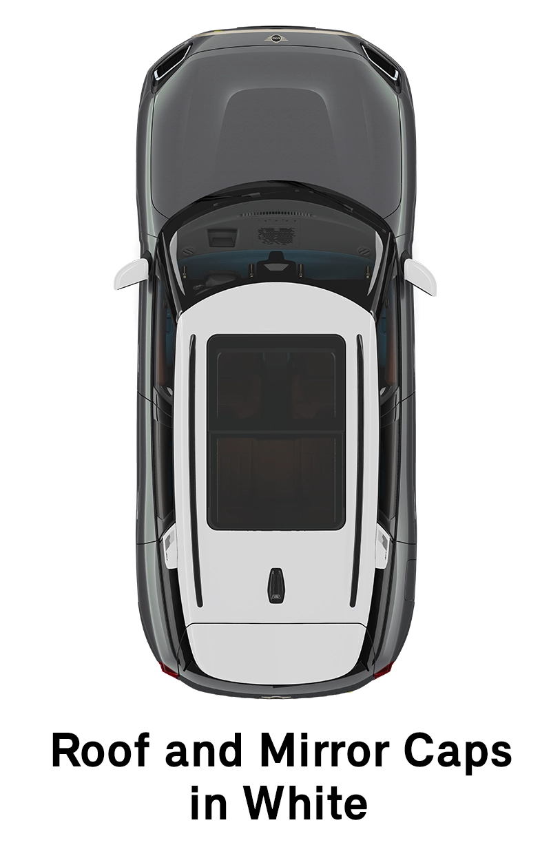 MINI jumts: Jumts un spoguļu korpusi baltā krāsā