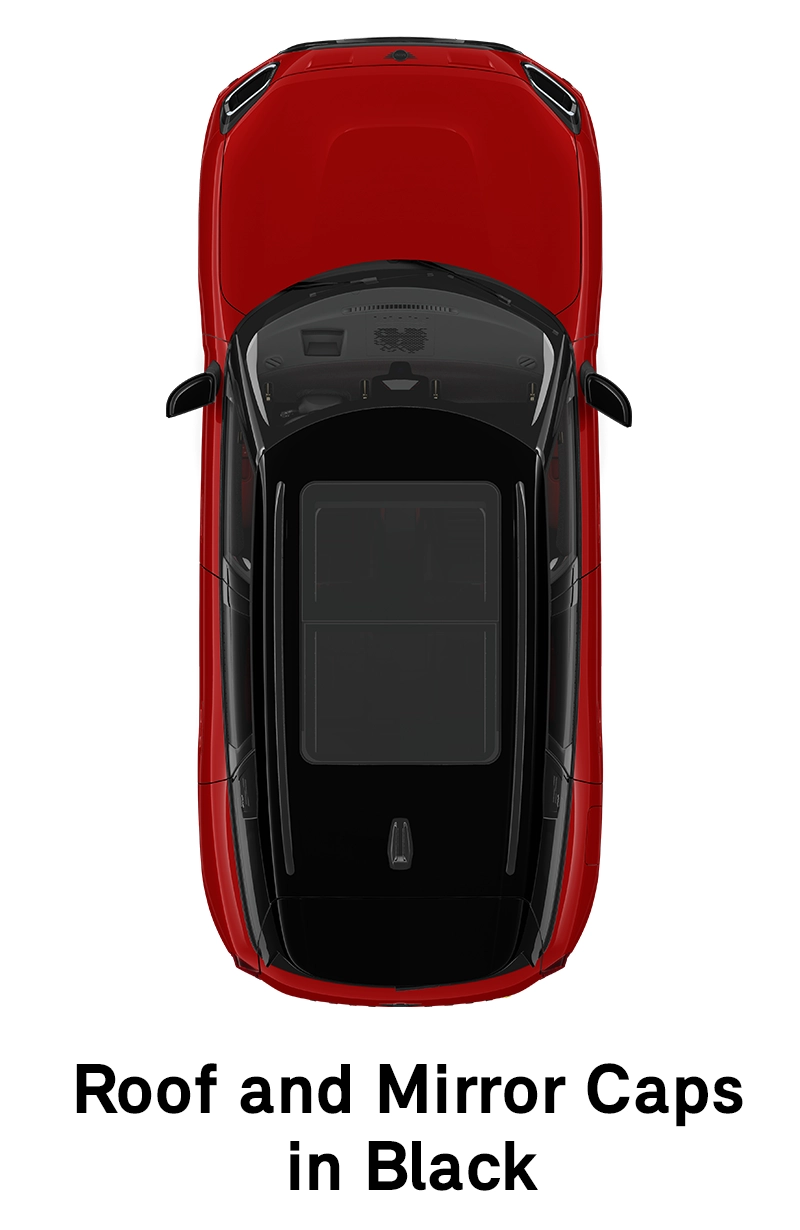 MINI jumts: Jumts un spoguļu korpusi melnā krāsā