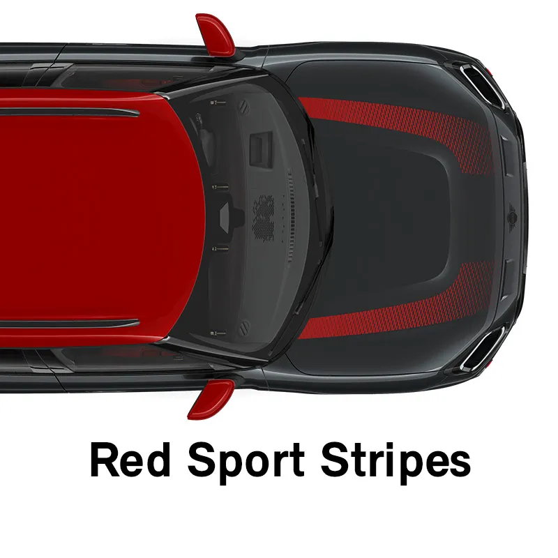  MINI – aprīkojums – jcw stils, sarkanas sporta svītras