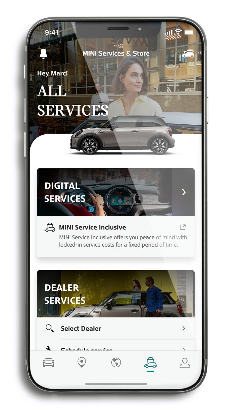 mini connected – mini lietojumprogramma – pārvaldiet visus pakalpojumus