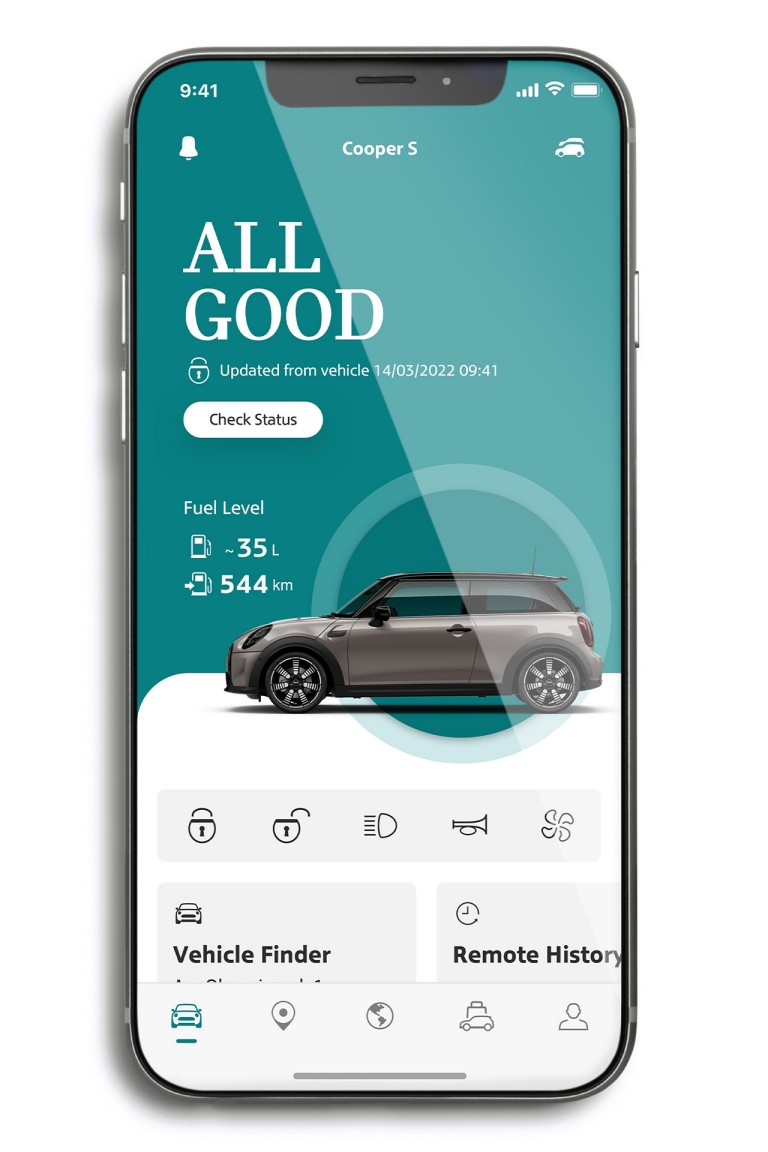 mini connected – mini lietojumprogramma – automobiļa cilne