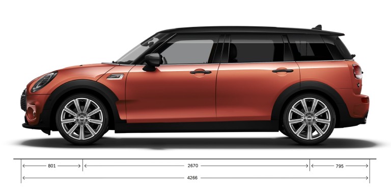 MINI Clubman – sānskats – izmēri