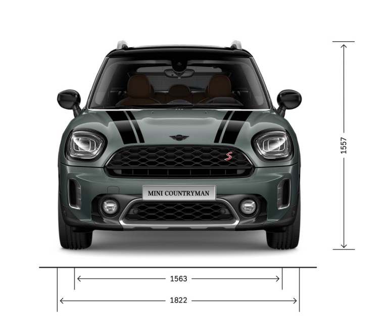 MINI Countryman – priekšpuses skats – izmēri